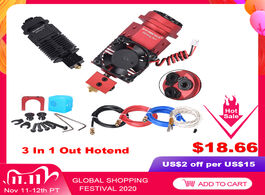 Foto van Computer 3 in 1 out hotend three color switching 12v 24v heater 0.4 1.75mm j head 3d printer parts f