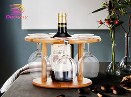 Foto van Huis inrichting deouny wine glass drying rack bamboo storage shelf bottle display holder office home