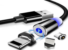 Foto van Elektronica magnetic charger micro usb cable plug round fast charging wire cord magnet type c free