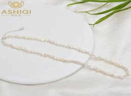 Foto van Sieraden ashiqi natural freshwater pearl choker necklace baroque jewelry for women wedding 925 silve