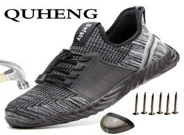 Foto van Schoenen quheng plus size men s steel toe cap protective work boots shoes puncture proof casual camo