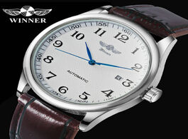 Foto van Horloge fashion business automatic watch men leather strap male mechanical wrist watches calendar da