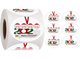 Foto van Kantoor school benodigdheden 500 merry christmas stickers 2020 quarantine survivor round label envel