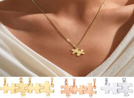 Foto van Sieraden custom engraved puzzle necklace 2 3 4 5 pieces set family couple necklaces friendship bff p