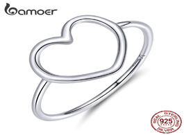 Foto van Sieraden bamoer sterling silver 925 simple minimalist heart finger rings for women wedding engagemen