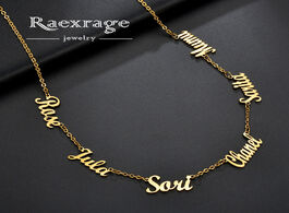 Foto van Sieraden raexrage personalized 1 6 nameplate necklaces stainless steel multiple names choker chain b