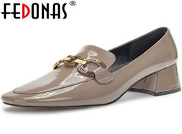 Foto van Schoenen fedonas rhinestone women shoes thick heels pumps casual office lady sandals spring summer m
