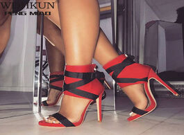 Foto van Schoenen wdhkun high heels peep toe pumps sexy white black red ladies shoes women heel with strap we