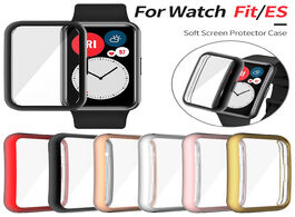 Foto van Horloge flexible screen protector cover for huawei watch fit case lightweight tpu bumper honor es sc