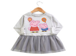 Foto van Speelgoed peppa pig children baby girl dress princess lace long sleeve skirts cartoon casual clothes