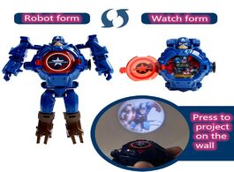 Foto van Horloge children s watch creative cartoon deformation toy robot boy transform light projection girl 