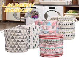 Foto van Huis inrichting folding laundry basket large capacity round storage bin bag hamper collapsible cloth