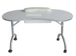 Foto van Meubels portable mdf manicure table with arm rest and drawer foldable nail spa beauty desk wheels sa