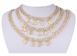 Foto van Sieraden hiyong custom name necklace miami letter cuban chain initial charm zircon choker link