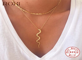 Foto van Sieraden roxi genuine 925 sterling silve snake pendant necklace women gifts punk style charm gold ch
