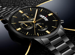 Foto van Horloge 2020 fashion hot style trend men s stainless steel luxury watch calendar quartz professional