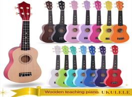 Foto van Sport en spel 21 inch wood ukulele children four string small guitar color travel kit