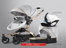 Foto van Baby peuter benodigdheden carriage 360 degree rotating stroller brand 2 in 1 pram 3 leather aluminiu