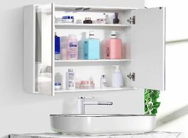 Foto van Meubels bathroom cabinet 60x60cm wall mounted mirror cabinetstoilet furniture cupboard shelf storage