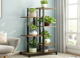 Foto van Meubels 5 tiers wooden iron plant rack display shelf bookshelf home indoor outdoor yard garden patio