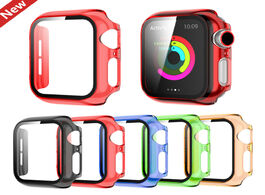 Foto van Horloge translucent pc glass cover for apple watch se case series 6 5 4 3 2 full protective durable 