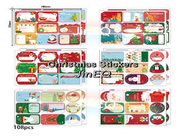 Foto van Kantoor school benodigdheden 108pcs 12sheets merry christmas written stickers handmade cake packagin