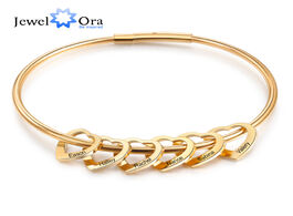 Foto van Sieraden gold color stainless steel personalized bracelets with hearts customized engraved 2 6 names