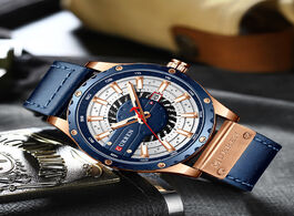 Foto van Horloge curren top brand luxury fashion casual sport watches for men black military leather wrist wa