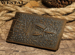 Foto van Tassen westal men s wallet genuine leather purse for vingate crocodile pattern short coin clutch mon