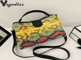 Foto van Tassen women fashion snake print handbags purse vintage pu leather crossbody bags female serpentine 