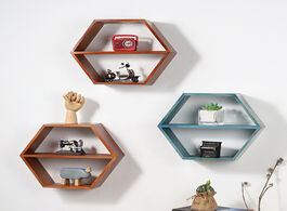 Foto van Huis inrichting hexagon floating display home shelves bookshelf wall mounted storage organizer