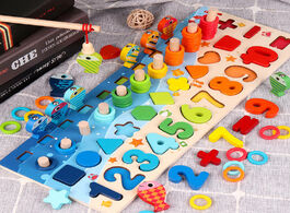 Foto van Speelgoed 3d preschool children educational toys wooden montessori arithmetic magnetic fishing digit