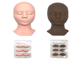Foto van Schoonheid gezondheid 2colors mannequin head replacement eyelids soft silicone practice false eyelas