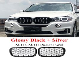 Foto van Auto motor accessoires diamond style abs front racing grille for bmw x5 x6 f15 f16 f85 f86 silver bl