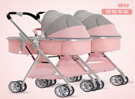 Foto van Baby peuter benodigdheden twins stroller can sit lie split high landscape lightweight folding shock 
