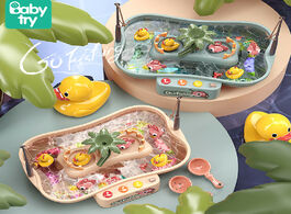 Foto van Speelgoed hot montessori toys for kids boys girls educational fishing toy set with light music ducks