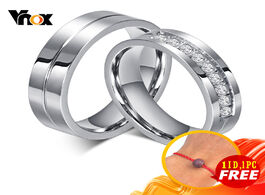 Foto van Sieraden vnox cz wedding band engagement rings for couples women men 316l stainless steel lovers per
