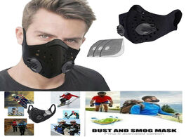 Foto van Beveiliging en bescherming black mouth mask unisex cotton face anime with 3 filters for cycling camp