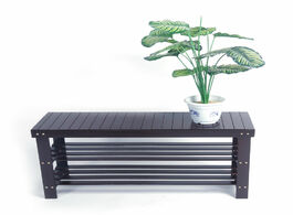 Foto van Meubels 90cm strip pattern 3 tiers bamboo stool shoe rack for home use coffee
