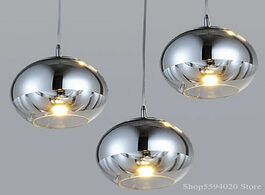 Foto van Lampen verlichting vintage sliver glass ball pendant light iron modern plated hang lamp loft decor s