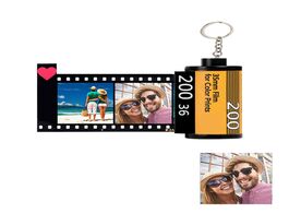 Foto van Sieraden personalized photo text keychain fashion custom film roll keyring birthday anniversary vale