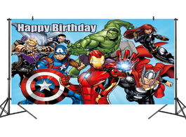 Foto van Speelgoed avengers birthday background cloth children baby hundred days theme party layout wall phot