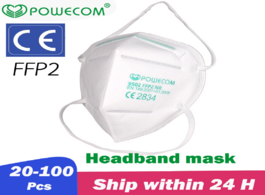 Foto van Beveiliging en bescherming powecom ffp2 face mouth mask 6 layers ce certification filter respirator 