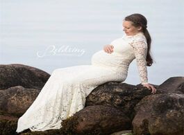 Foto van Baby peuter benodigdheden turtleneck lace shower dress for women pregnant woman robe longue maternit