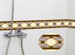 Foto van Woning en bouw geometric pattern waterproof self adhesive wallpaper border living room bathroom kitc