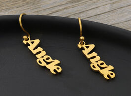 Foto van Sieraden personalized vertical name earrings dangle custom drop for women stainless steel bohemian j