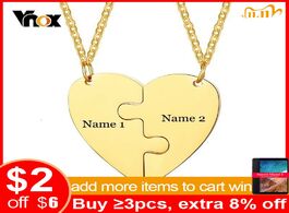 Foto van Sieraden vnox 2 best friends heart couple necklaces free custom engraving name love gifts for friend