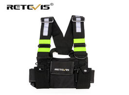 Foto van Telefoon accessoires retevis hb02 black fluorescent double chest bag for portable two way radio adju