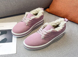 Foto van Schoenen winter flats sneakers women shoes plush fur platform pink warm round toe ladies 2020 new za