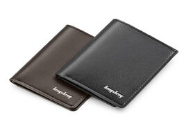 Foto van Tassen men s short wallets casual solid luxury retro wallet leather slim purses credit card holder b